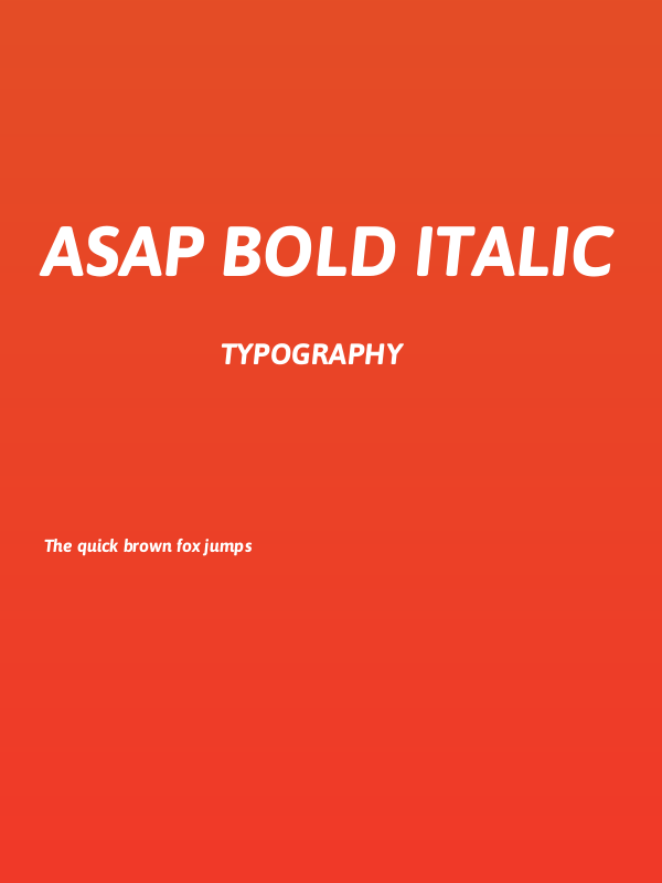 Asap Bold Italic Poster
