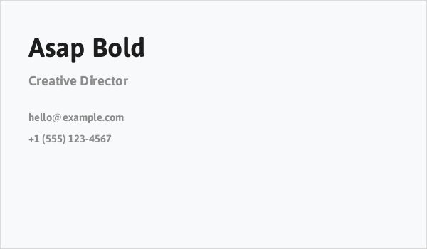 Asap Bold Business Card