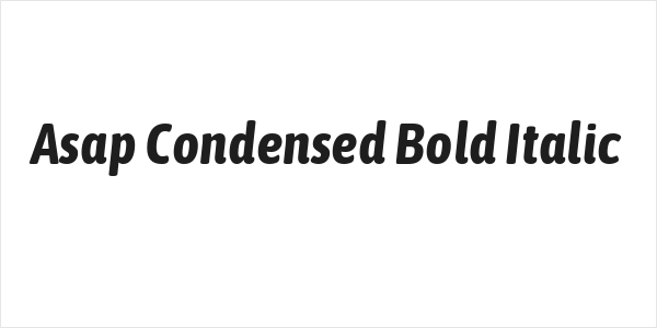 Asap Condensed Bold Italic Logo