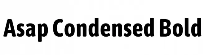Asap Condensed Bold  Frei Schriftart Herunterladen