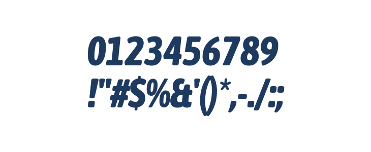 Asap Condensed ExtraBold Italic Other Characters