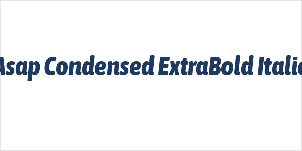 Asap Condensed ExtraBold Italic Logo