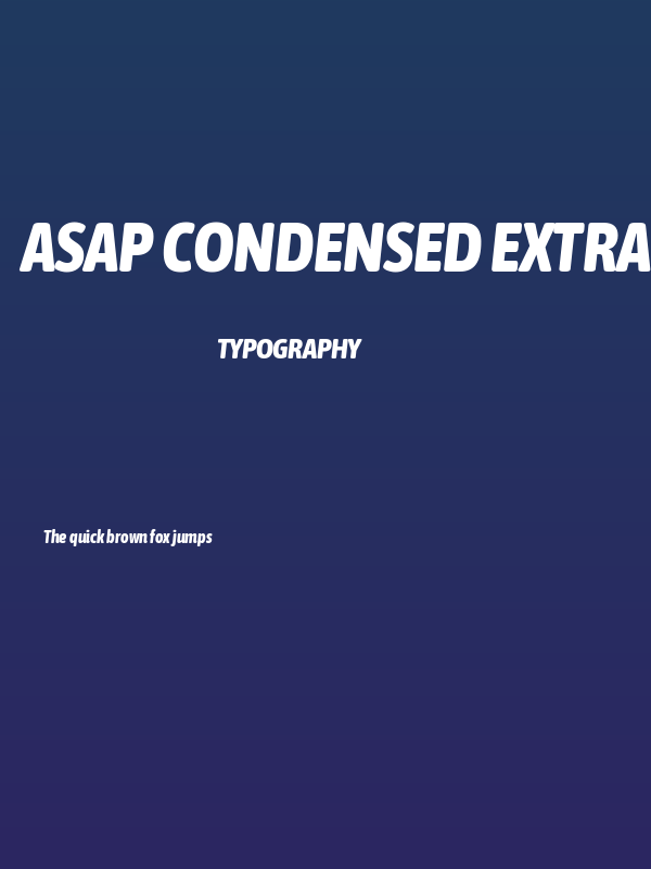 Asap Condensed ExtraBold Italic Poster