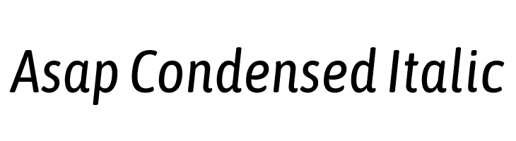 Asap Condensed Italic Font