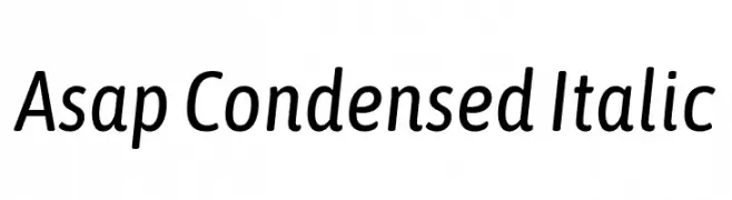 Asap Condensed Italic  font caratteri gratis
