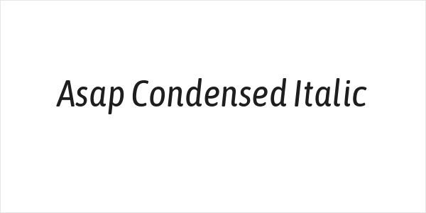Asap Condensed Italic Logo