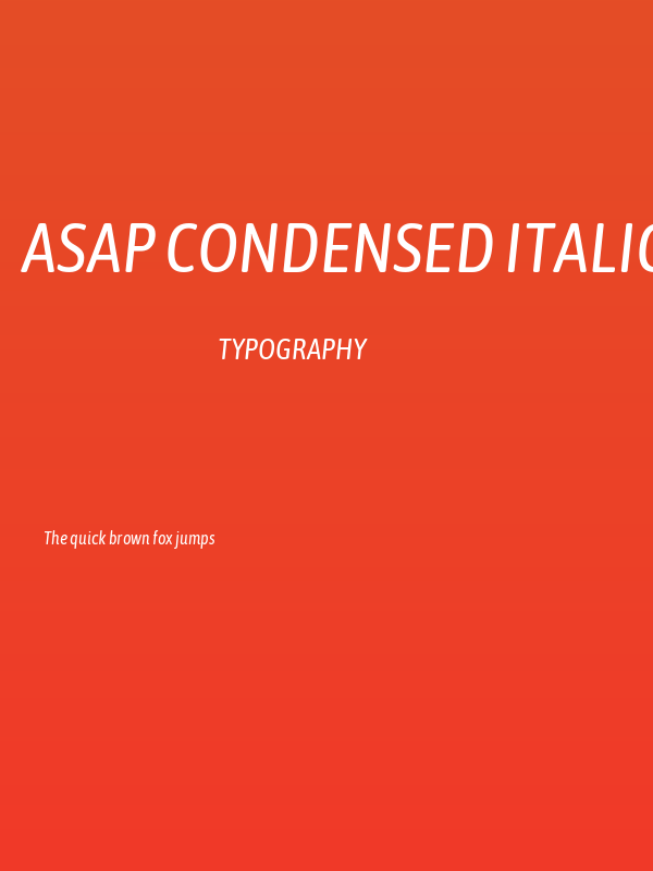 Asap Condensed Italic Poster