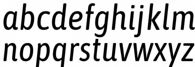 Asap Condensed Italic Caratteri MINUSCOLO