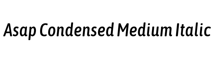 Asap Condensed Medium Italic Font