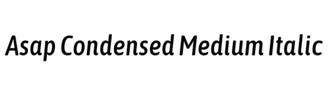 Asap Condensed Medium Italic  font caratteri gratis