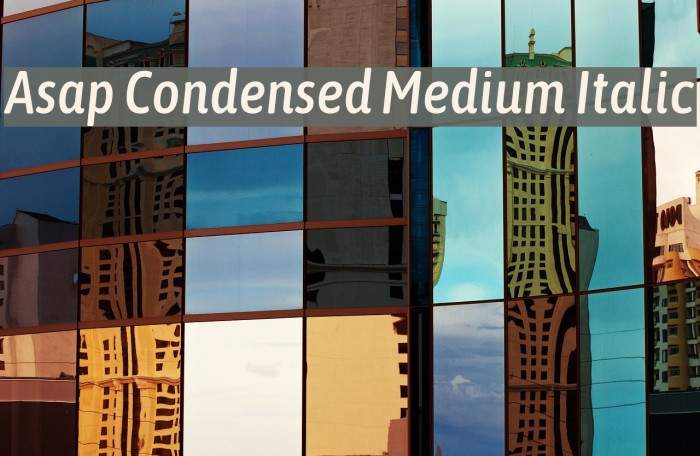 Asap Condensed Medium Italic Font examples
