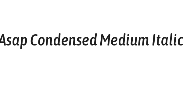 Asap Condensed Medium Italic Logo