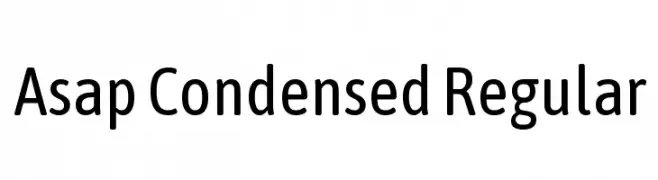 Asap Condensed Regular  font caratteri gratis