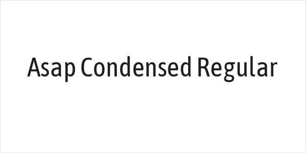 Asap Condensed Regular Logo