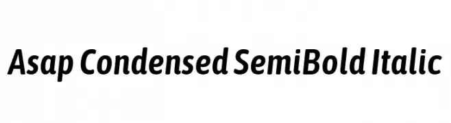 Asap Condensed SemiBold Italic  font caratteri gratis