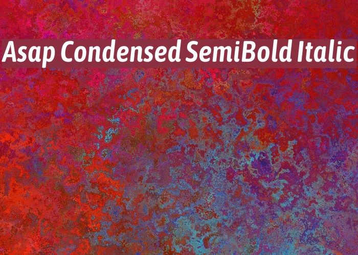 Asap Condensed SemiBold Italic Font examples