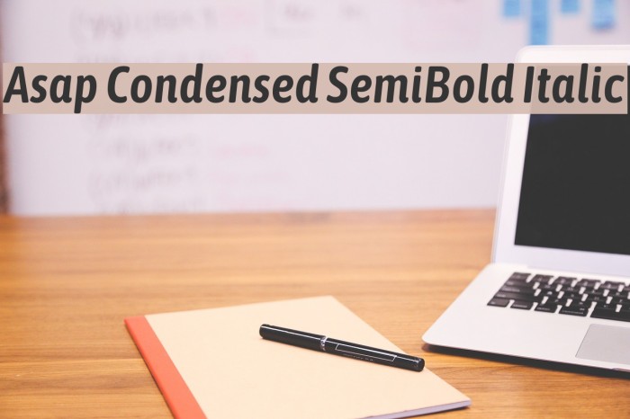 Asap Condensed SemiBold Italic Font examples