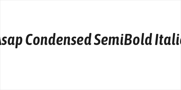 Asap Condensed SemiBold Italic Logo