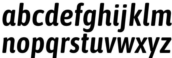 Asap Condensed SemiBold Italic Font LOWERCASE