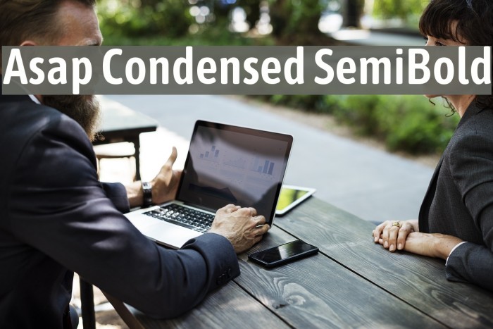 Asap Condensed SemiBold Schriftart examples
