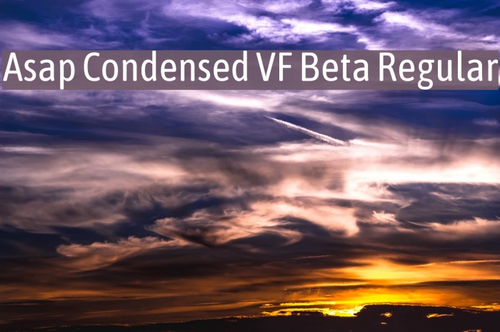 Asap Condensed VF Beta Regular Font examples