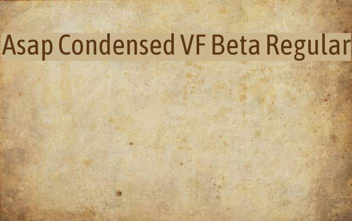 Asap Condensed VF Beta Regular Font examples