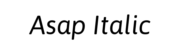 Asap Italic Font
