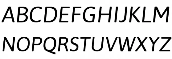 Asap Italic Caratteri MAIUSCOLE