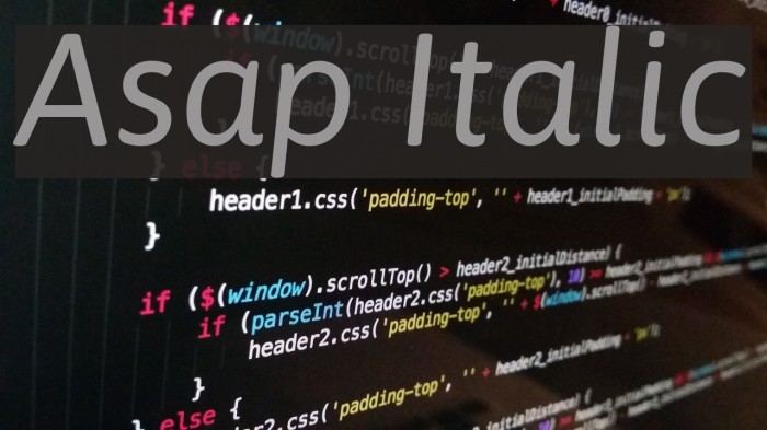 Asap Italic Font examples