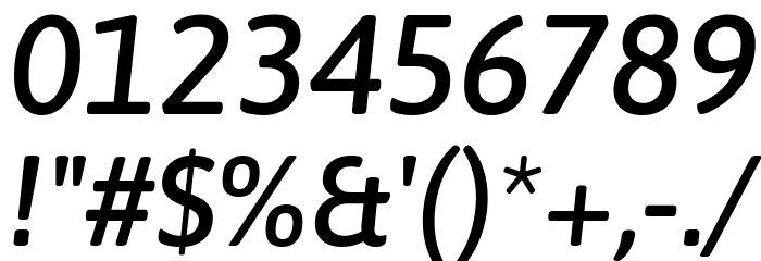 Asap Medium Italic Font OTHER CHARS