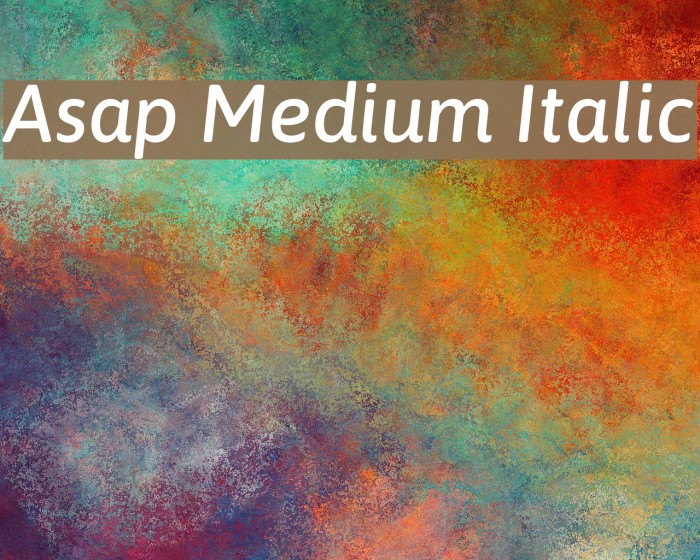 Asap Medium Italic Font examples