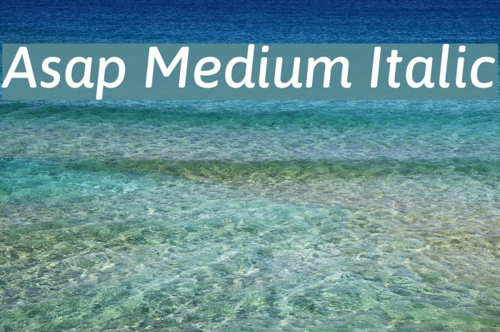Asap Medium Italic Font examples