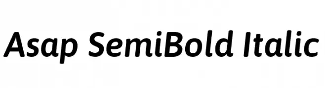Asap SemiBold Italic  Fuentes Gratis Descargar