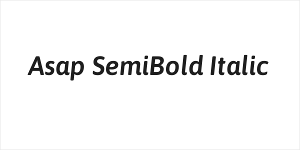 Asap SemiBold Italic Logo