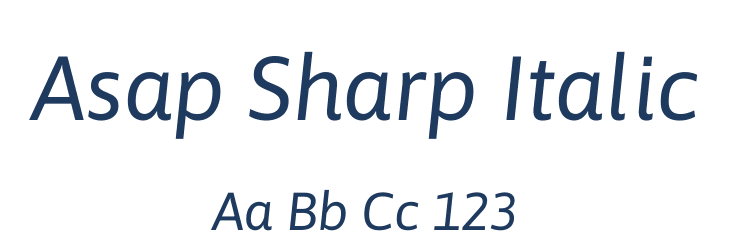 Asap Sharp Italic Font Preview