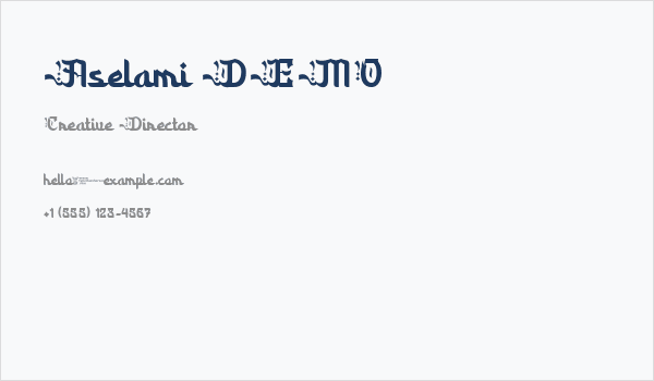 Aselami DEMO Business Card