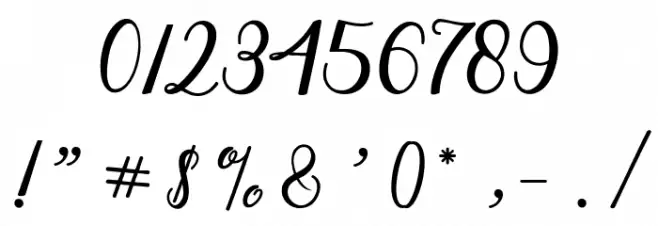 AselineScript Font OTHER CHARS