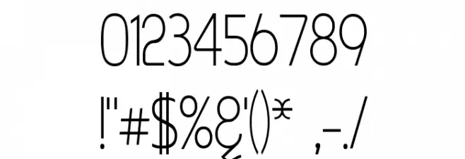 Asenine Thin Font OTHER CHARS