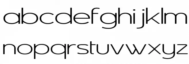 Asenine Wide Schriftart Kleinbuchstaben
