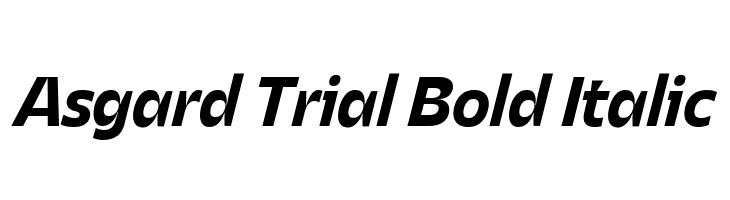 Asgard Trial Bold Italic  font caratteri gratis