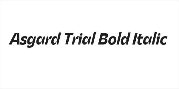 Asgard Trial Bold Italic Logo