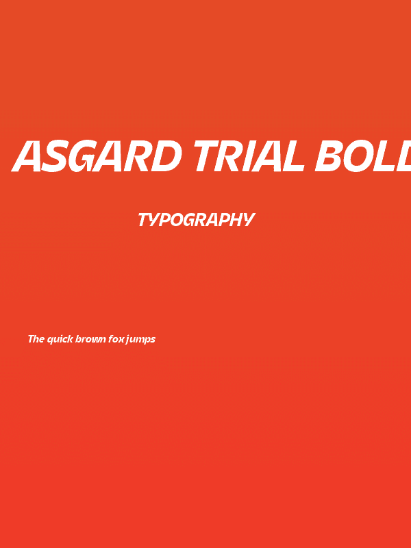 Asgard Trial Bold Italic Poster