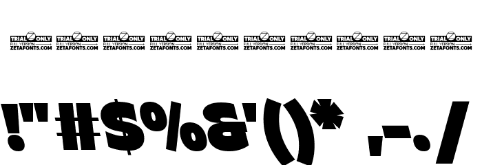 Asgard Trial Fat Backslant Font OTHER CHARS