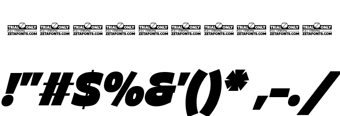 Asgard Trial Fat Italic Font OTHER CHARS
