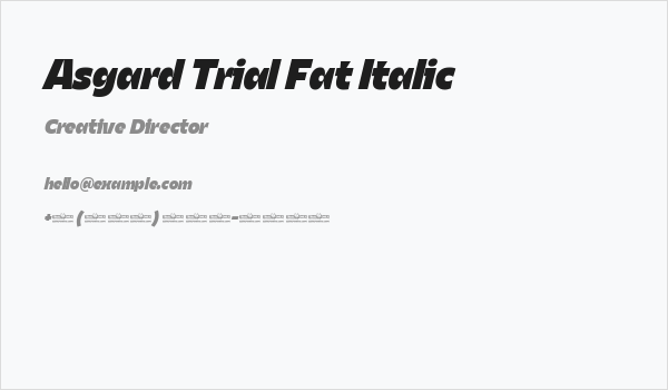 Asgard Trial Fat Italic Business Card