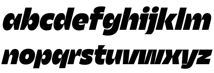 Asgard Trial Fat Italic Font LOWERCASE