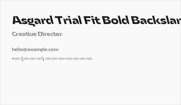 Asgard Trial Fit Bold Backslant Business Card