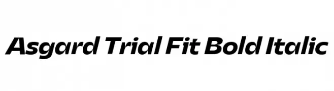 Asgard Trial Fit Bold Italic  Frei Schriftart Herunterladen