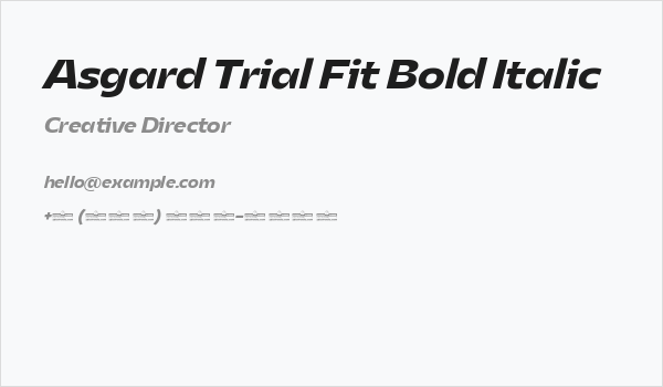Asgard Trial Fit Bold Italic Business Card