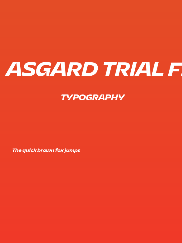 Asgard Trial Fit Bold Italic Poster
